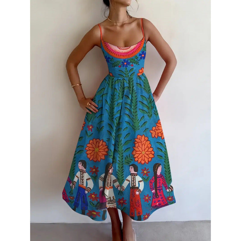 GINEVRA – Abito Midi con Stampa Floreale