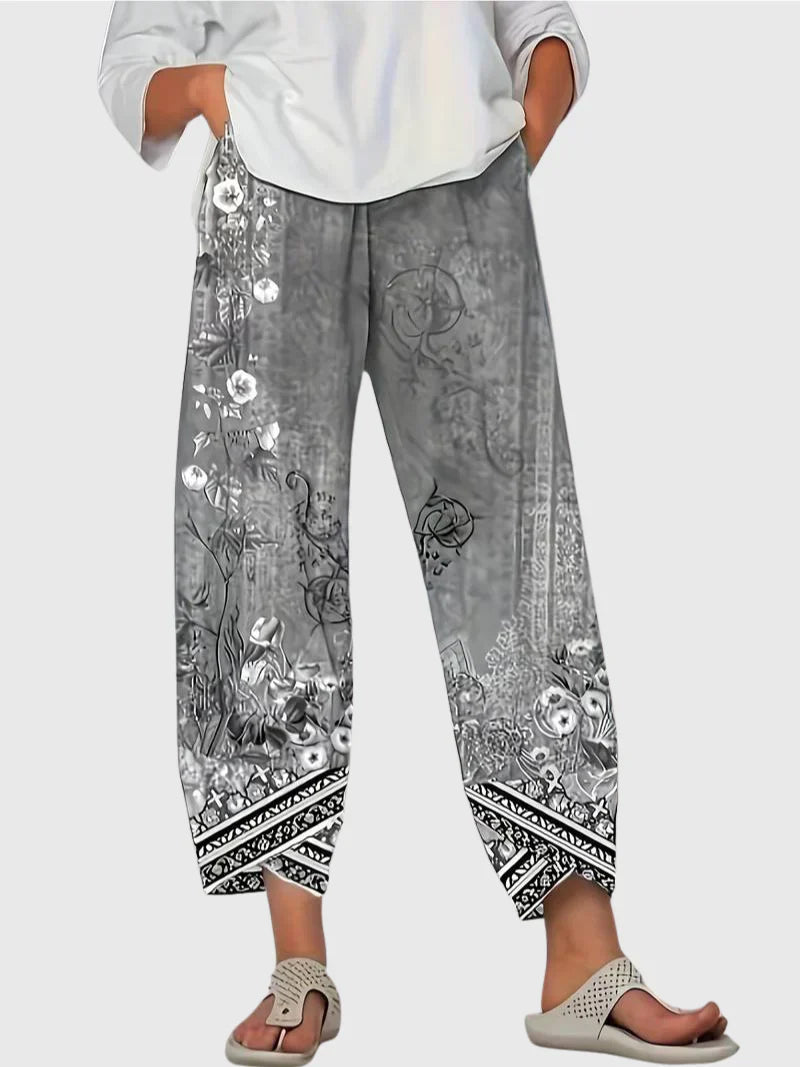 LUCIANA – Pantaloni Capri Floreali