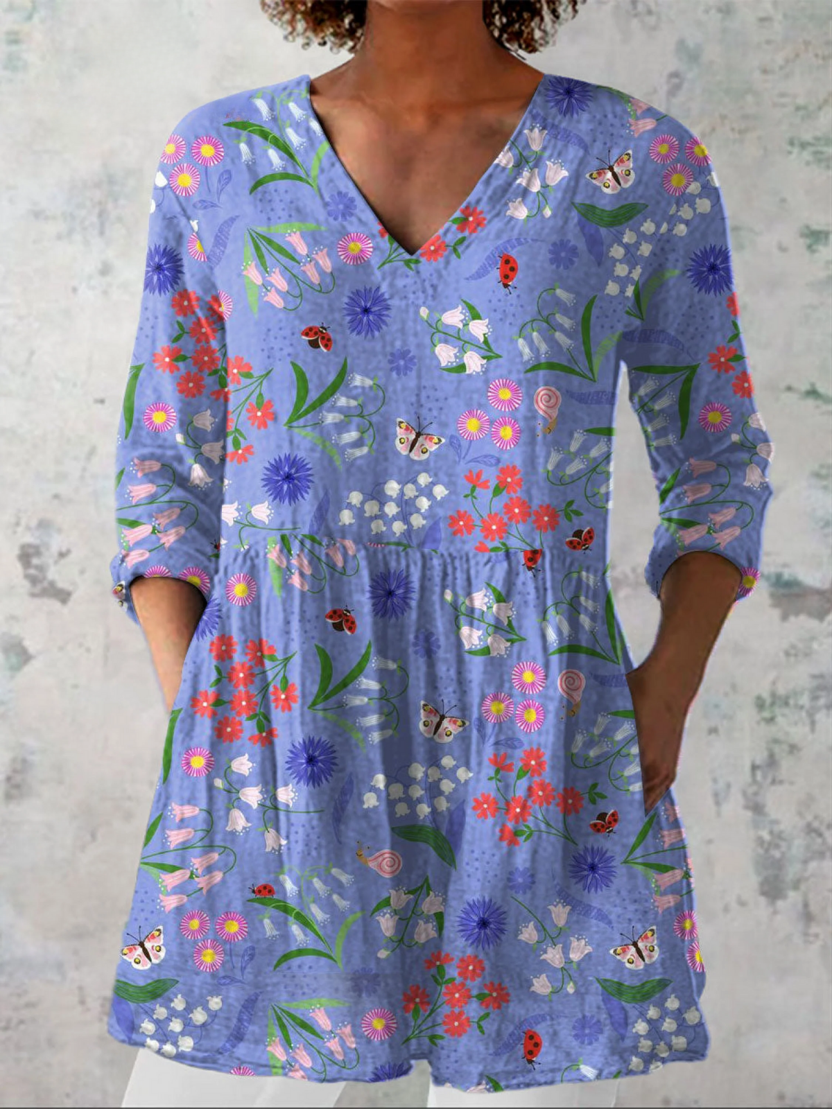 GIULIA – Blusa Lunga con Scollo a V