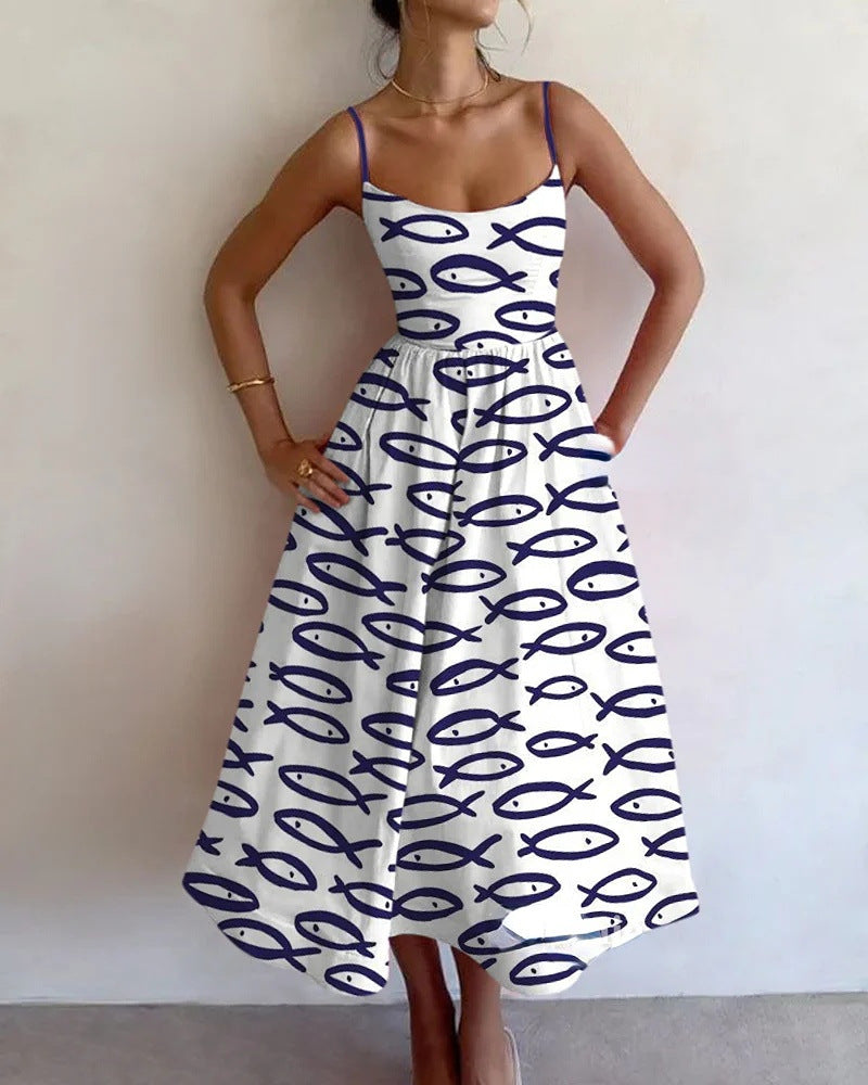 CARLOTTA – Abito Midi con Stampa Artistica