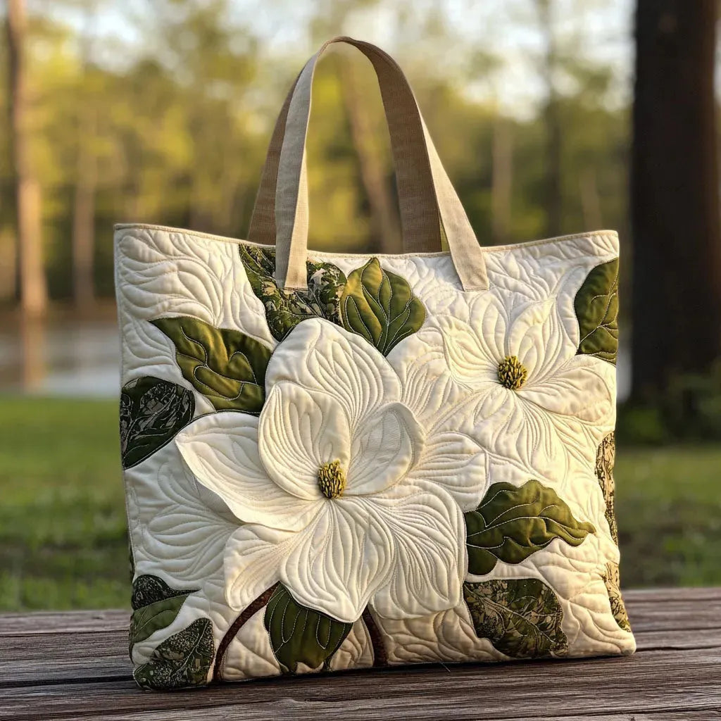 Elegante Borsa™ Trapuntata con Motivo Floreale