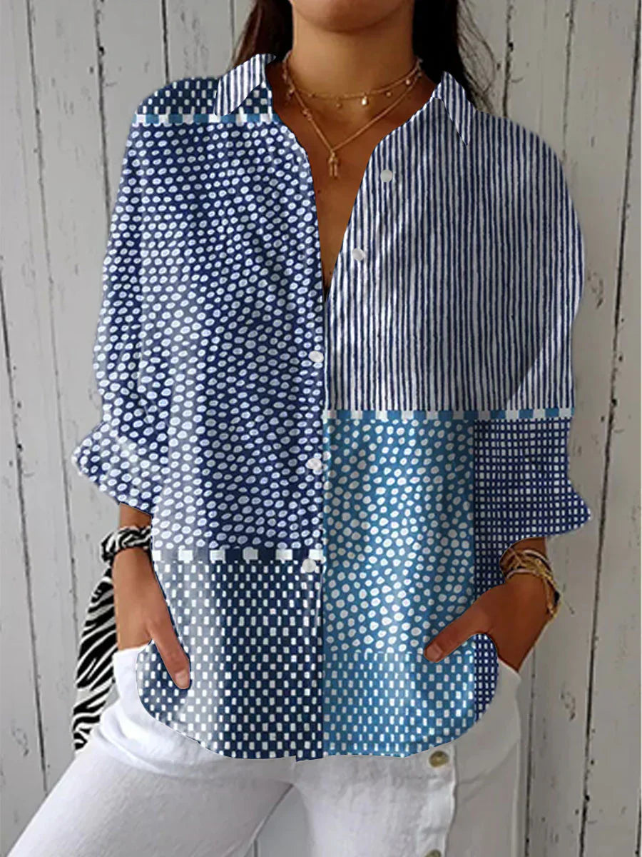 GRAZIELLA – Blusa Floreale con Scollo a V