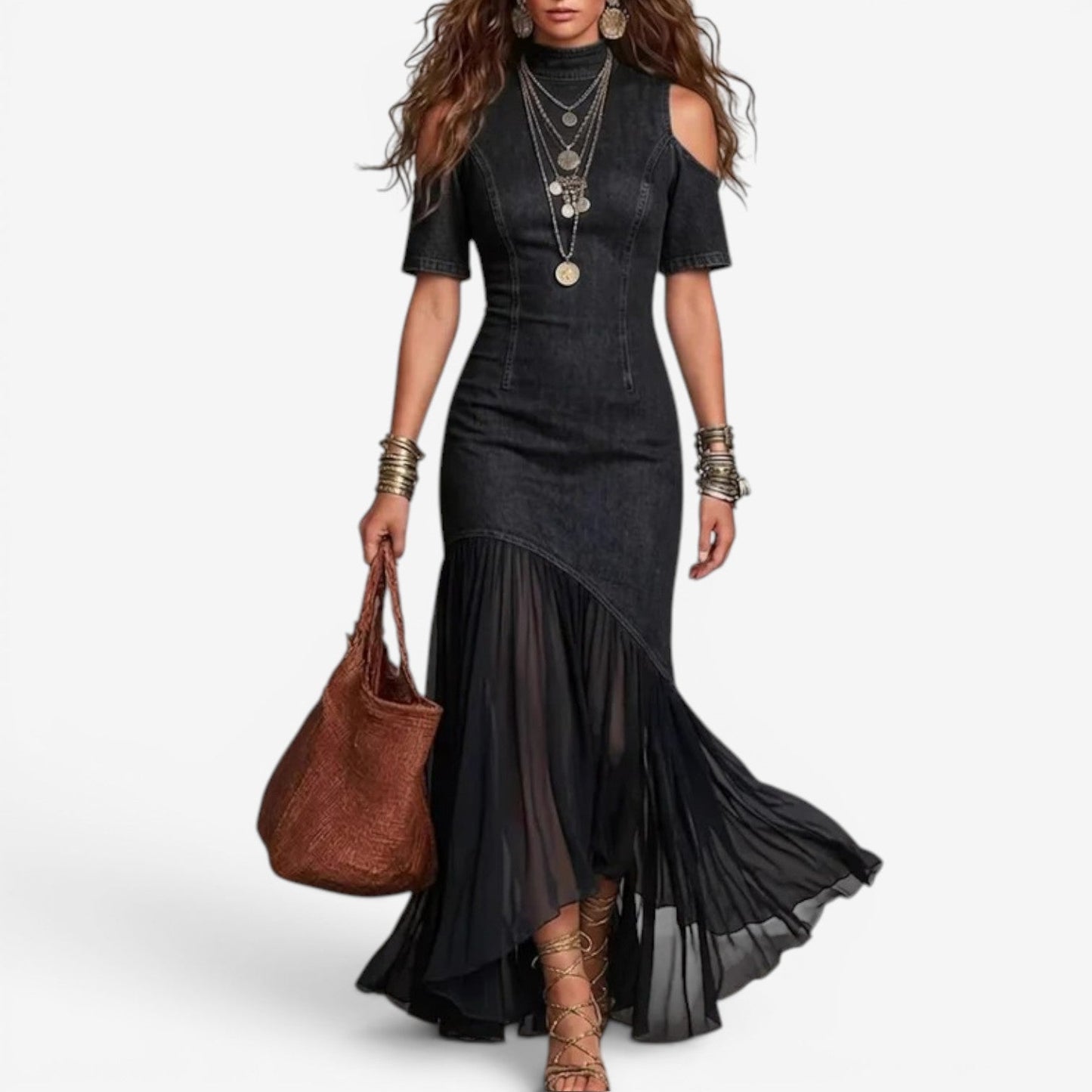 GIADA – Abito Denim & Chiffon