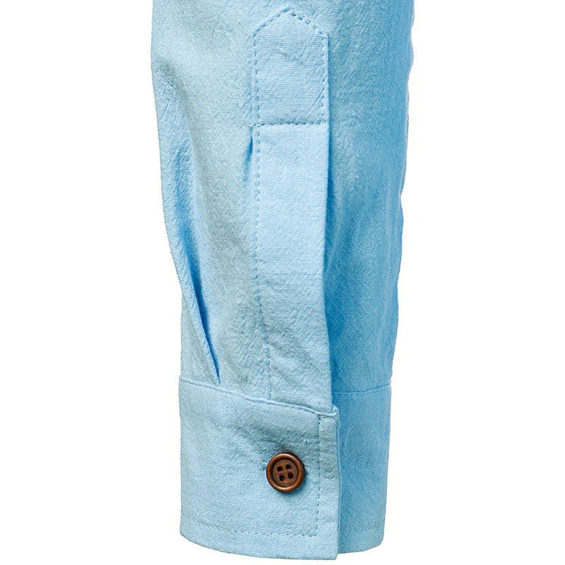 NOLAN - LONG SLEEVE LINEN SHIRT FOR MEN