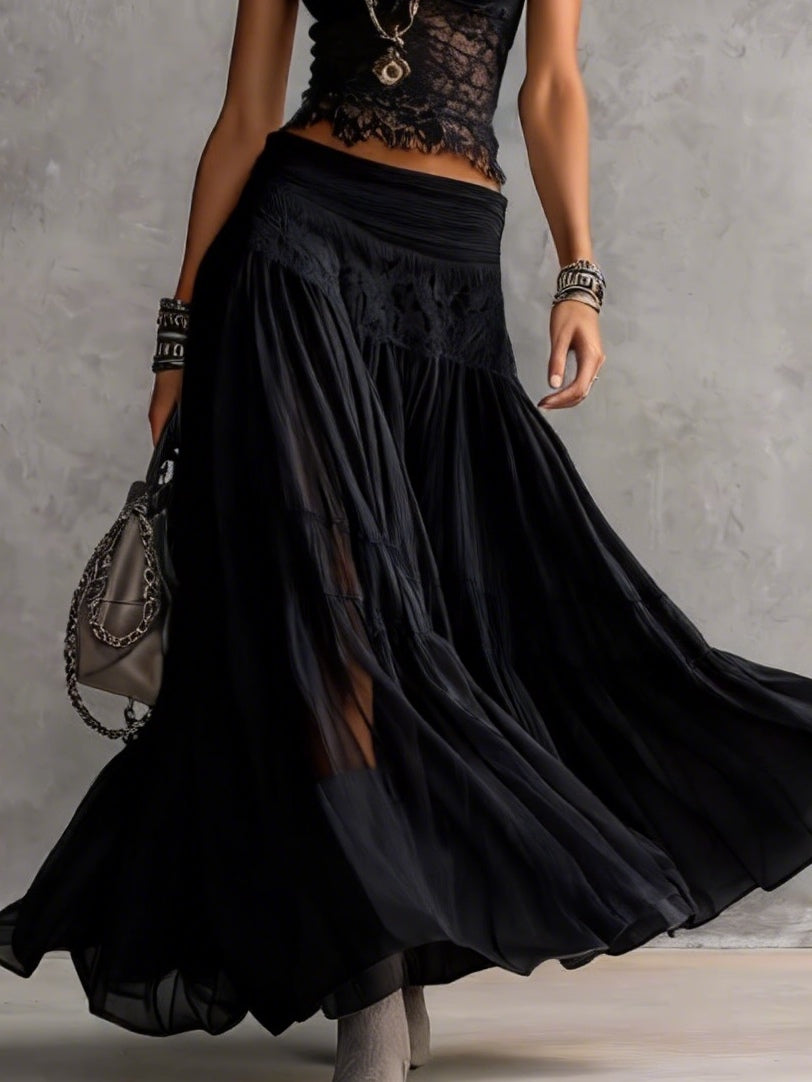 VALENTINA – Completo Elegante in Pizzo e Plissé