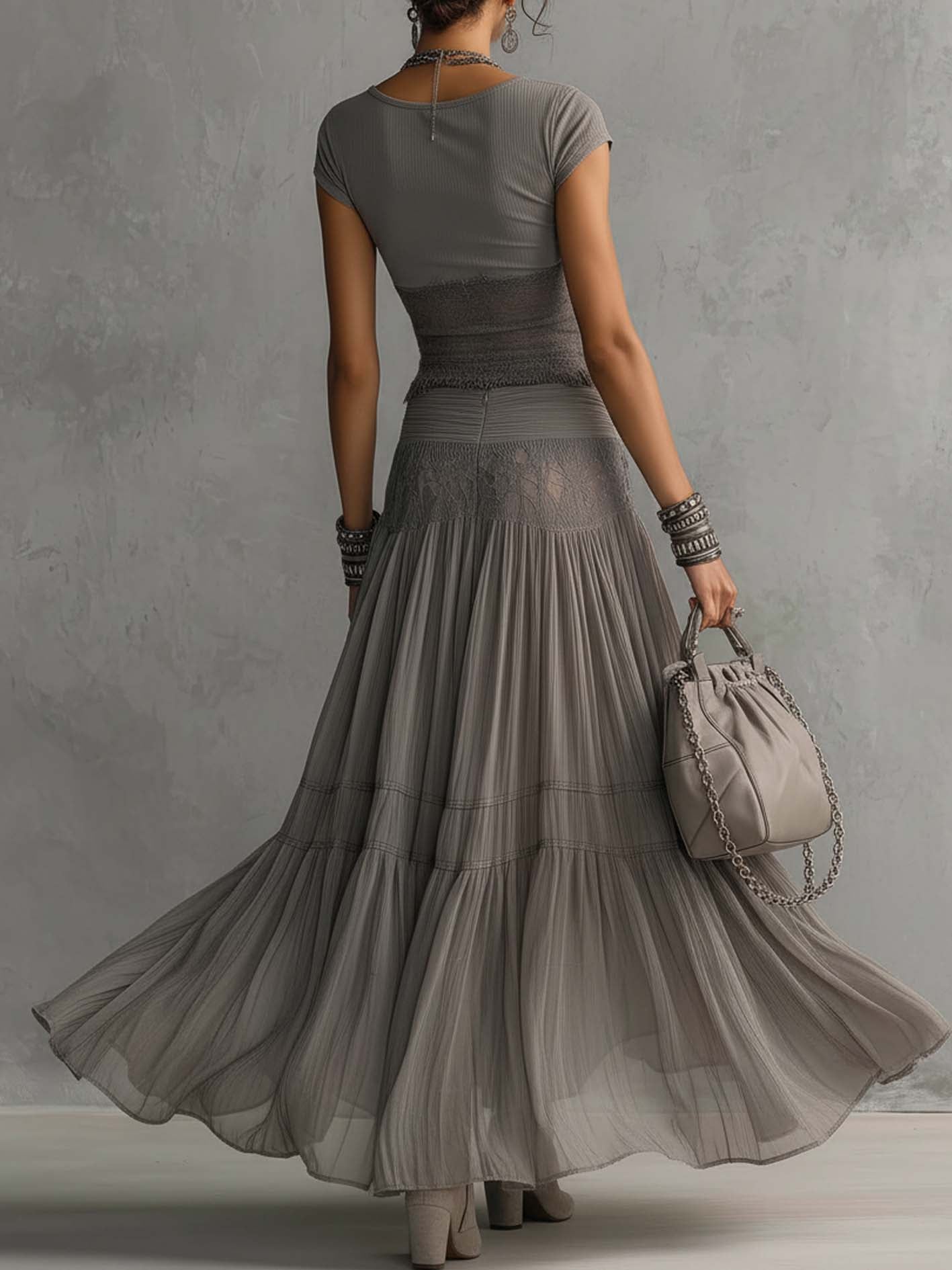 AURORA – Completo in Chiffon e Pizzo