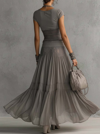 AURORA – Completo in Chiffon e Pizzo