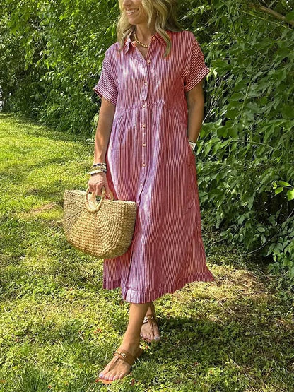 Vanessa - Striped Button-Up Dress