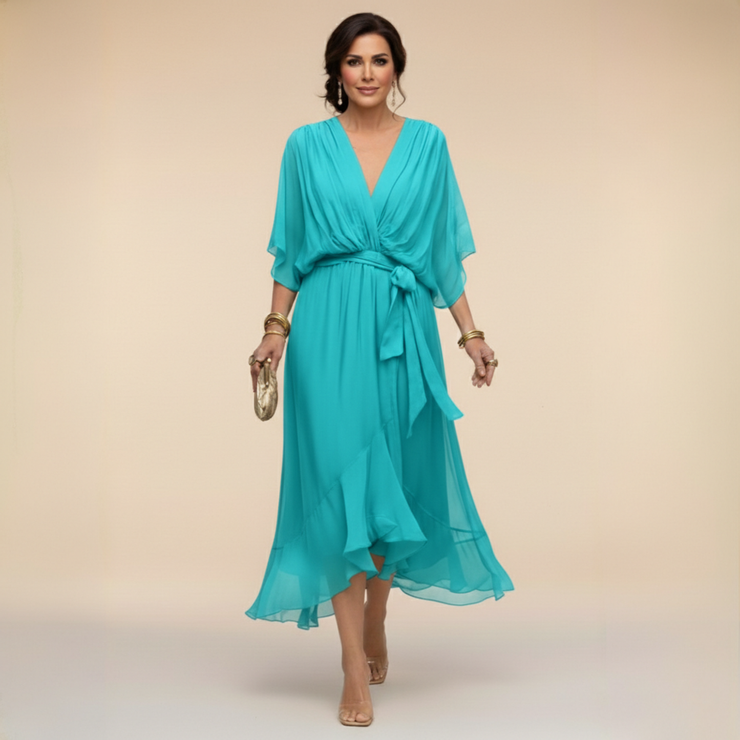 CE - Bella - Flowing V-Neck Silhouette Dress