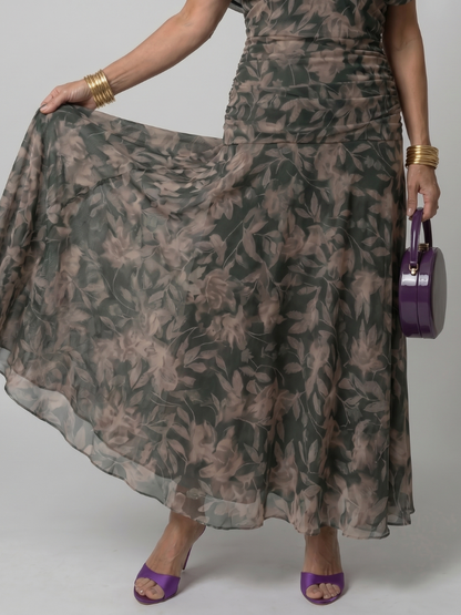 VIOLETTA – Abito Midi Floreale Off-Shoulder