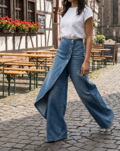 Abigail - Slim Fit Denim Wrap Jeans