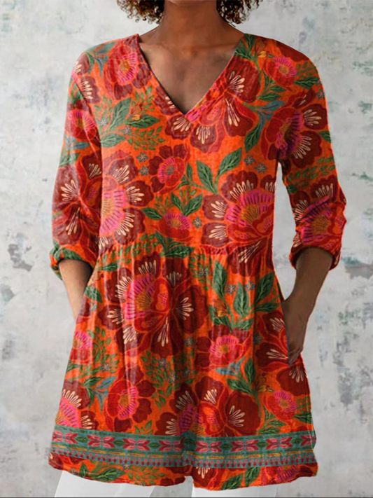 LIVIANA – Blusa Lunga con Scollo a V