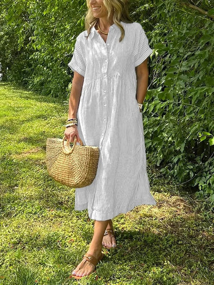 Vanessa - Striped Button-Up Dress