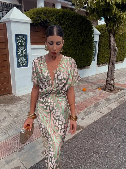 Bianca Copper Midi Dress