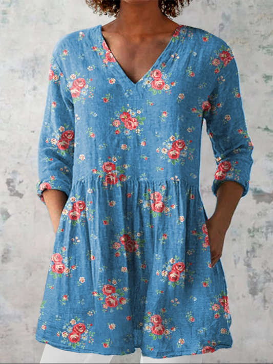 ORNELLA – Blusa Lunga con Fantasia Elegante