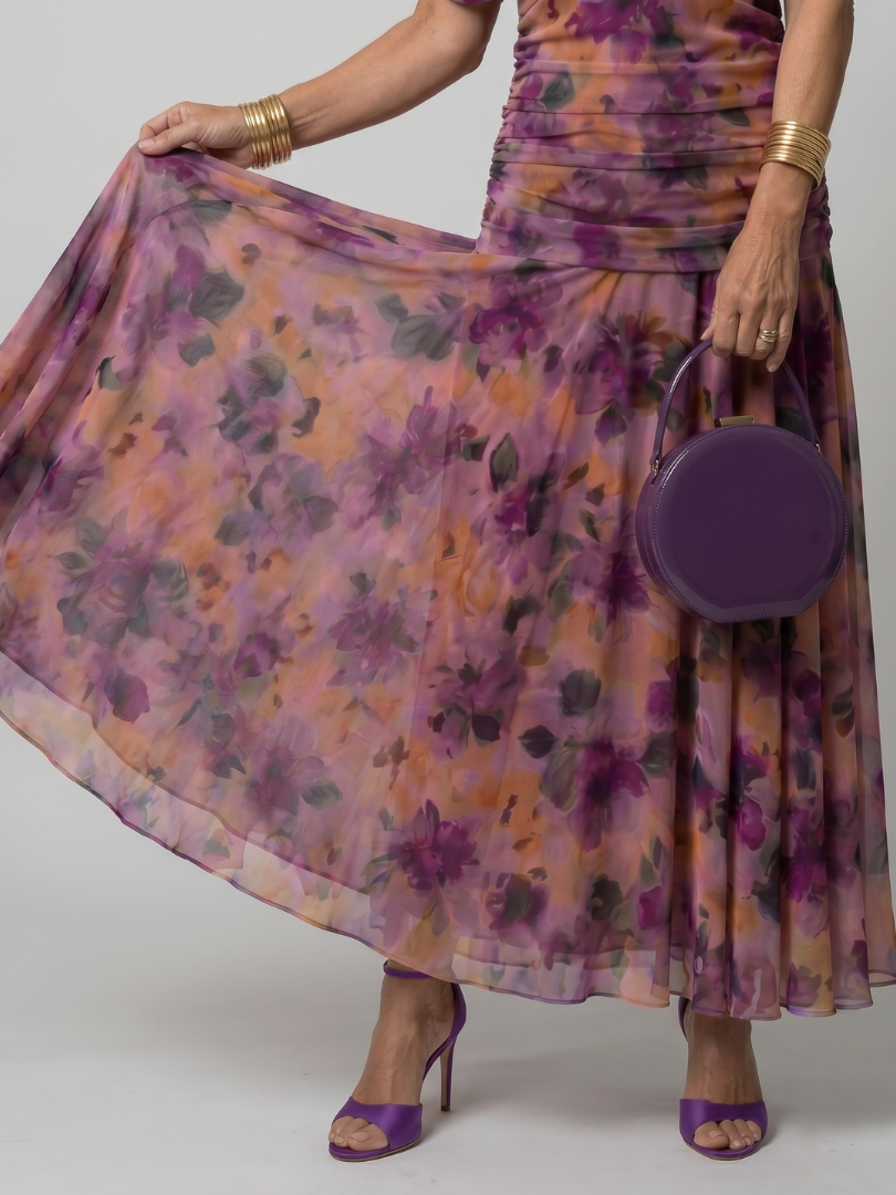 VIOLETTA – Abito Midi Floreale Off-Shoulder