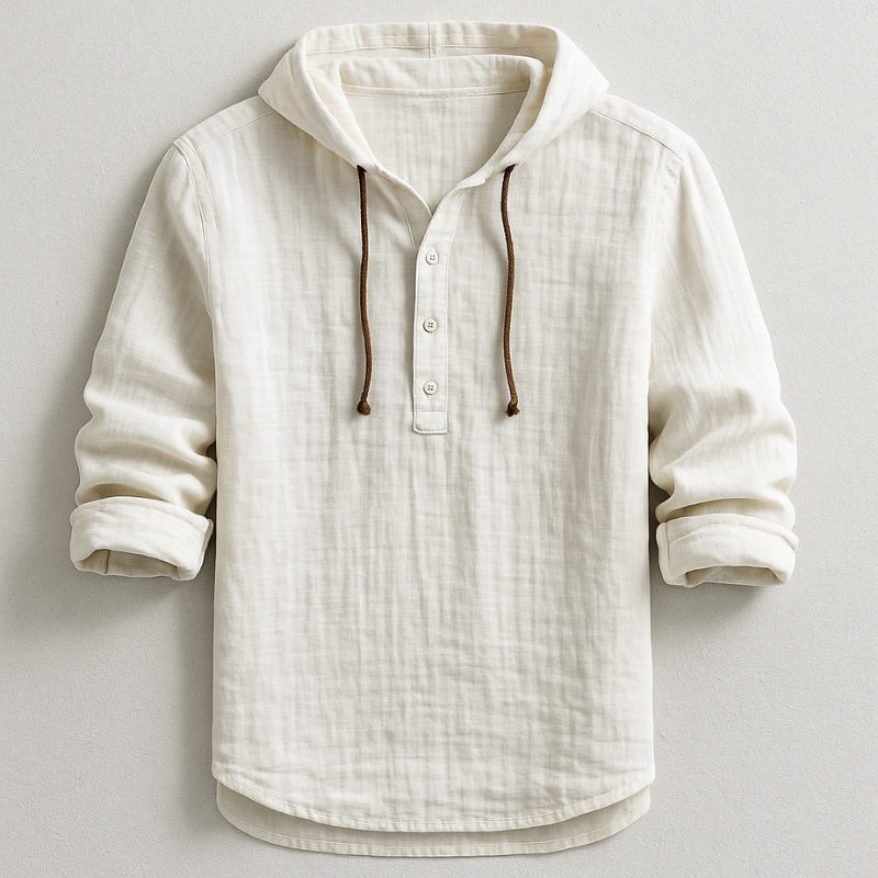 LEON -  Luxury Hooded Linen Shirt