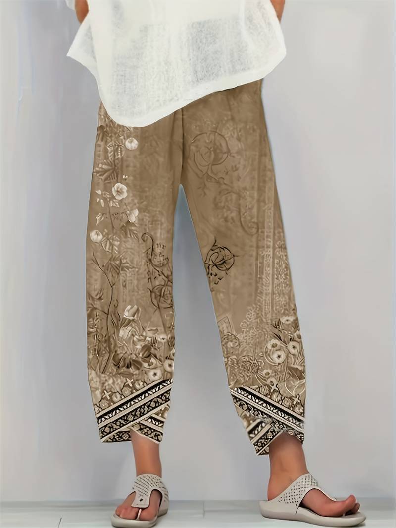LIA – Pantaloni Capri Floreali