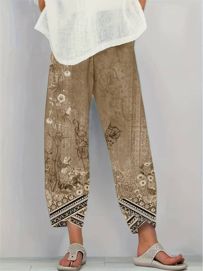 LIA – Pantaloni Capri Floreali