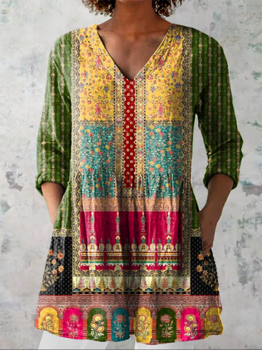 FIAMMETTA – Blusa Lunga Fluida con Scollo a V