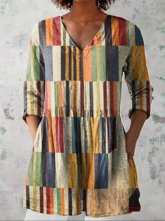 SILVANA – Blusa Lunga Fluida con Scollo a V