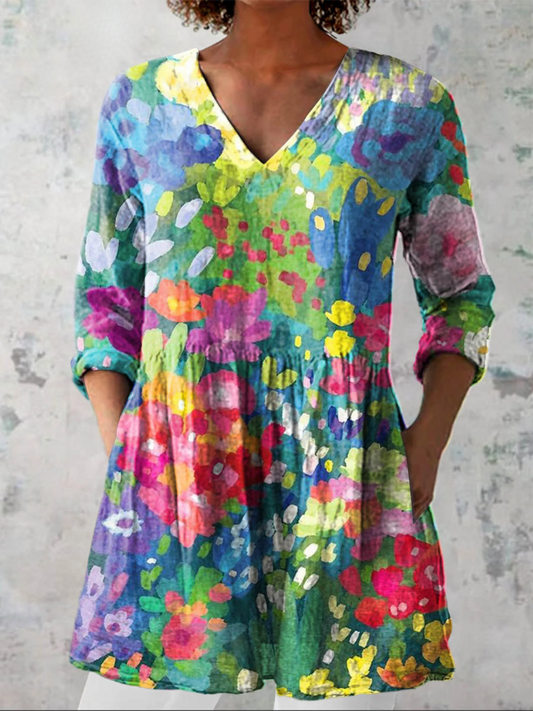 MADDALENA – Blusa Lunga con Scollo a V