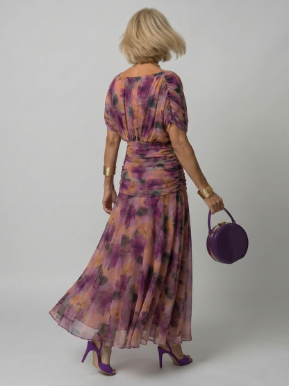 VIOLETTA – Abito Midi Floreale Off-Shoulder