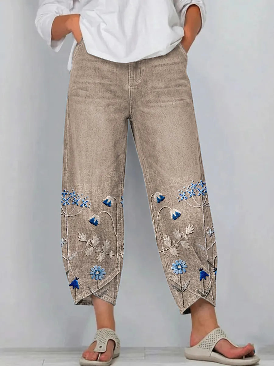 ELVIRA – Pantaloni Ricamati Eleganti