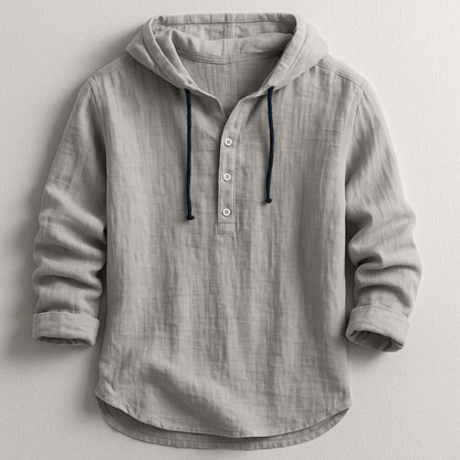 LEON -  Luxury Hooded Linen Shirt