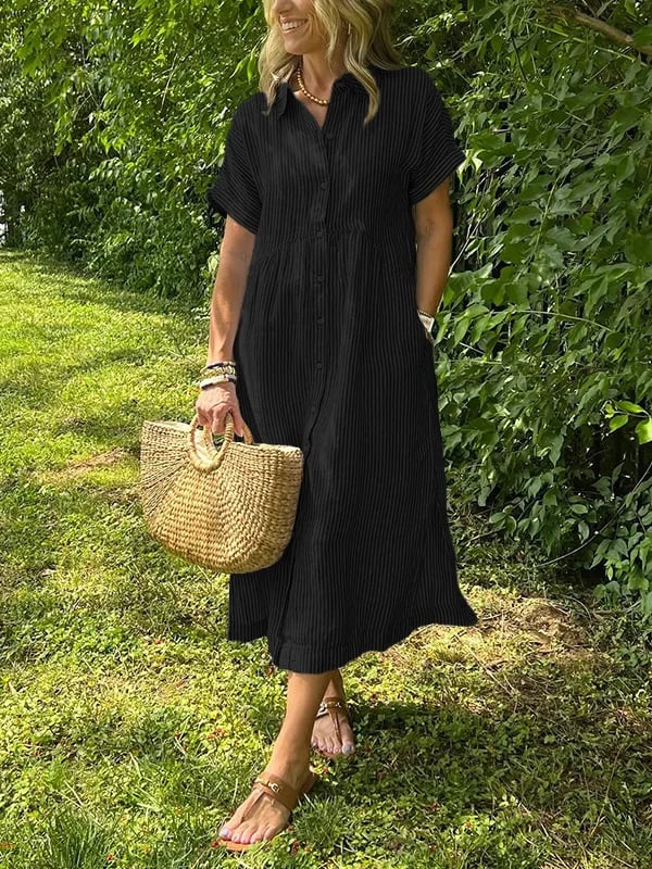 Vanessa - Striped Button-Up Dress