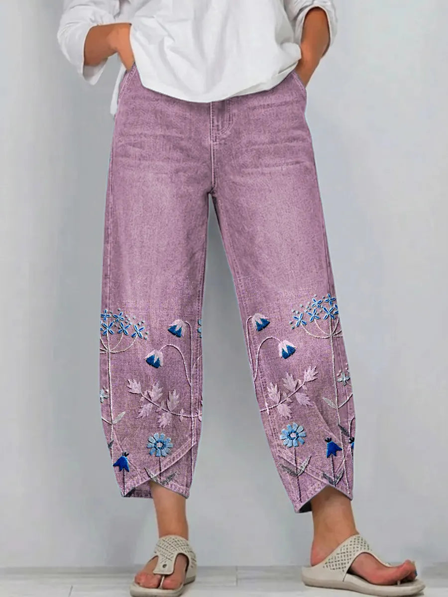 ELVIRA – Pantaloni Ricamati Eleganti