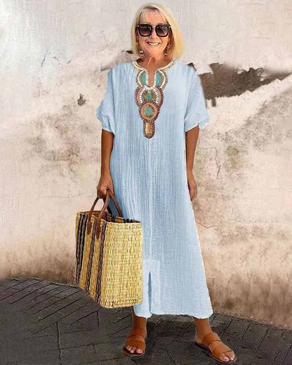 Oceana – Embroidered Elegance Dress