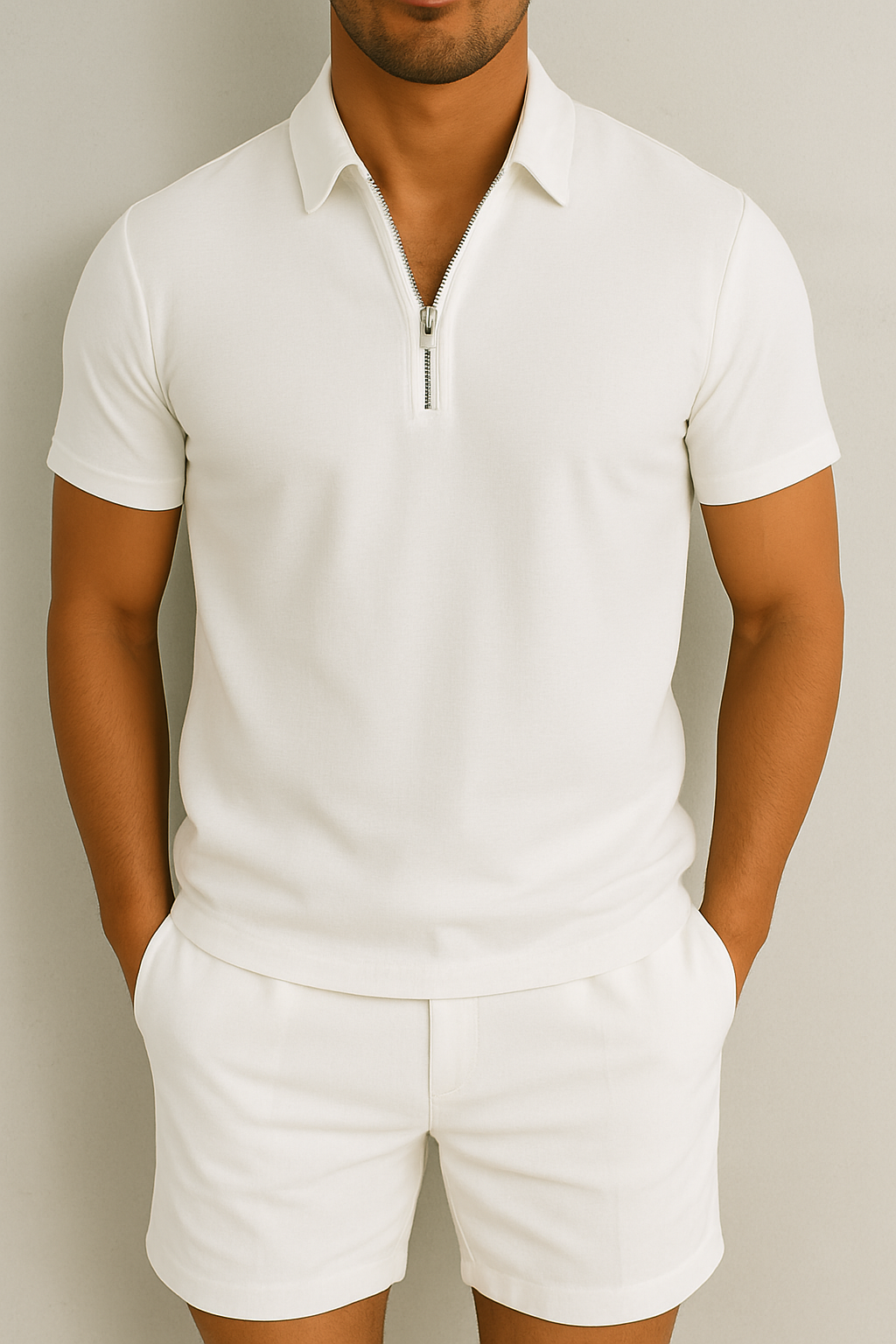 ISAAC - MEN'S ZIP POLO KNIT SET