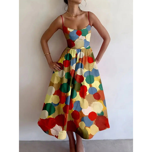 AMALIA – Abito Midi con Stampa Artistica