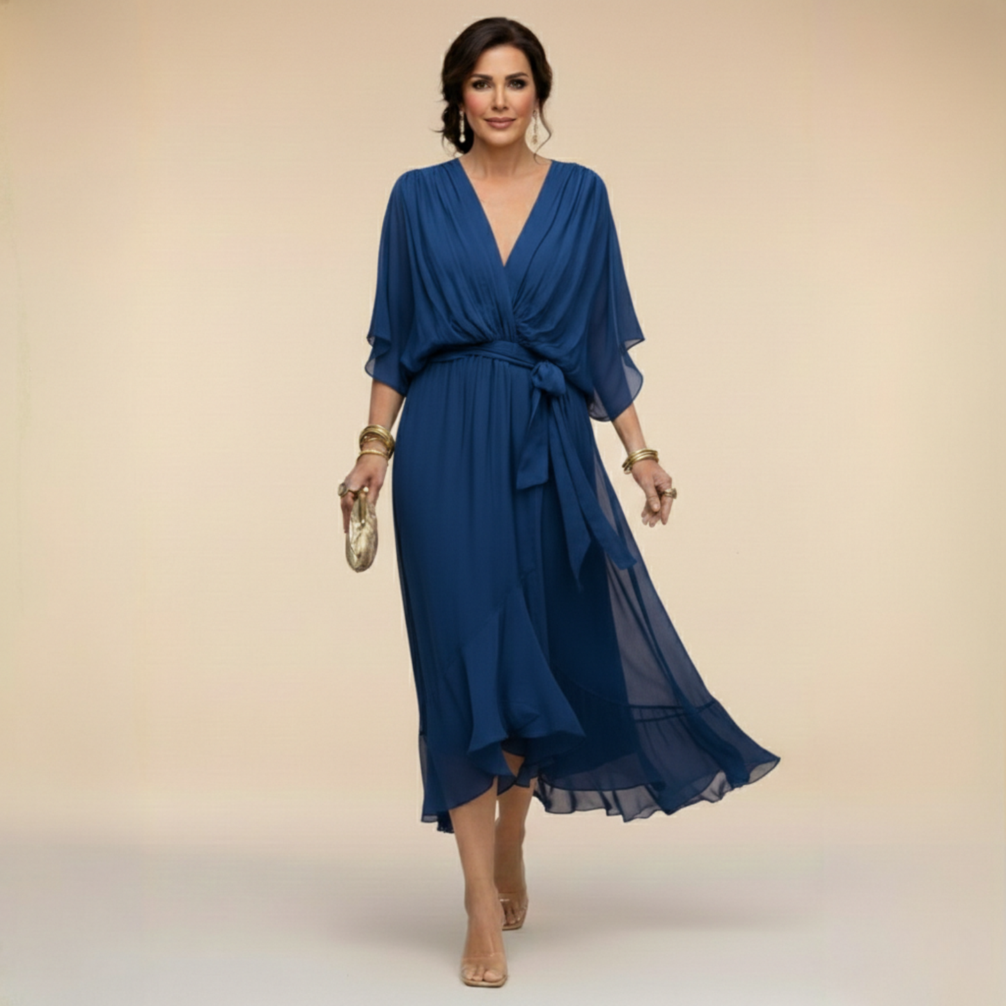 CE - Bella - Flowing V-Neck Silhouette Dress
