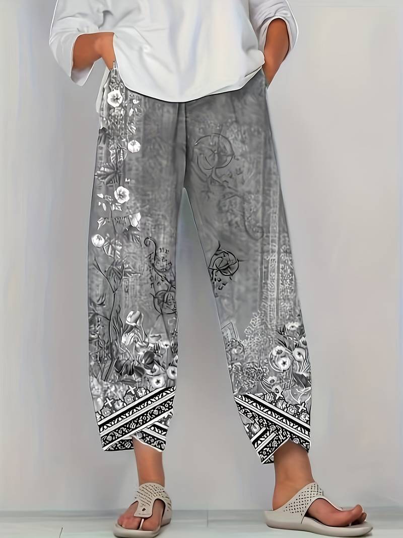 LUCIANA – Pantaloni Capri Floreali