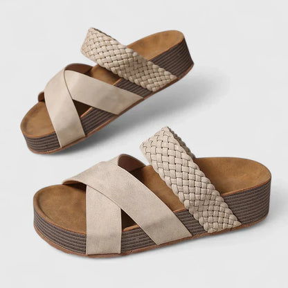 Delaney | Braided Cross Sandals