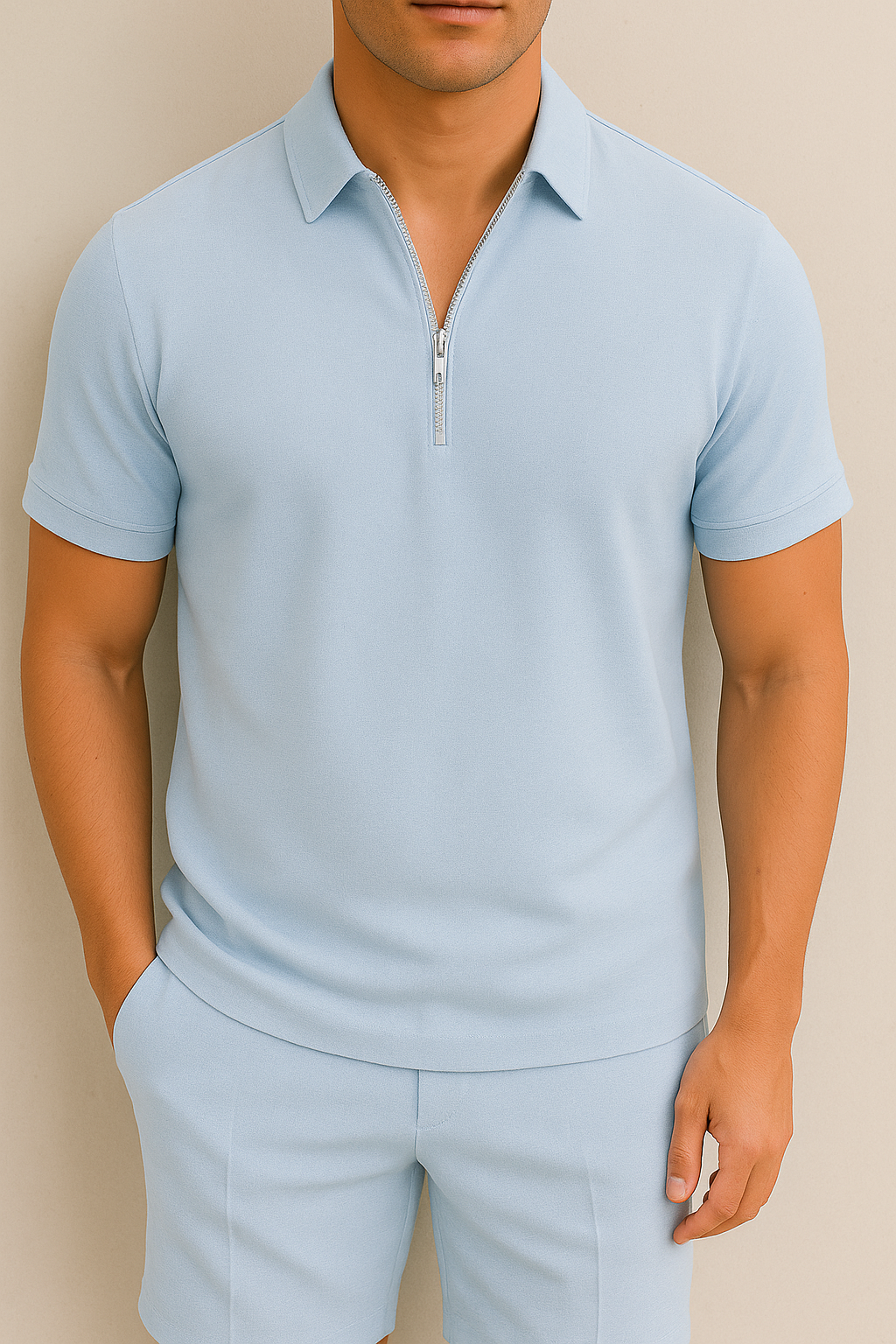 ISAAC - MEN'S ZIP POLO KNIT SET
