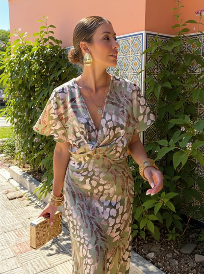 Bianca Copper Midi Dress