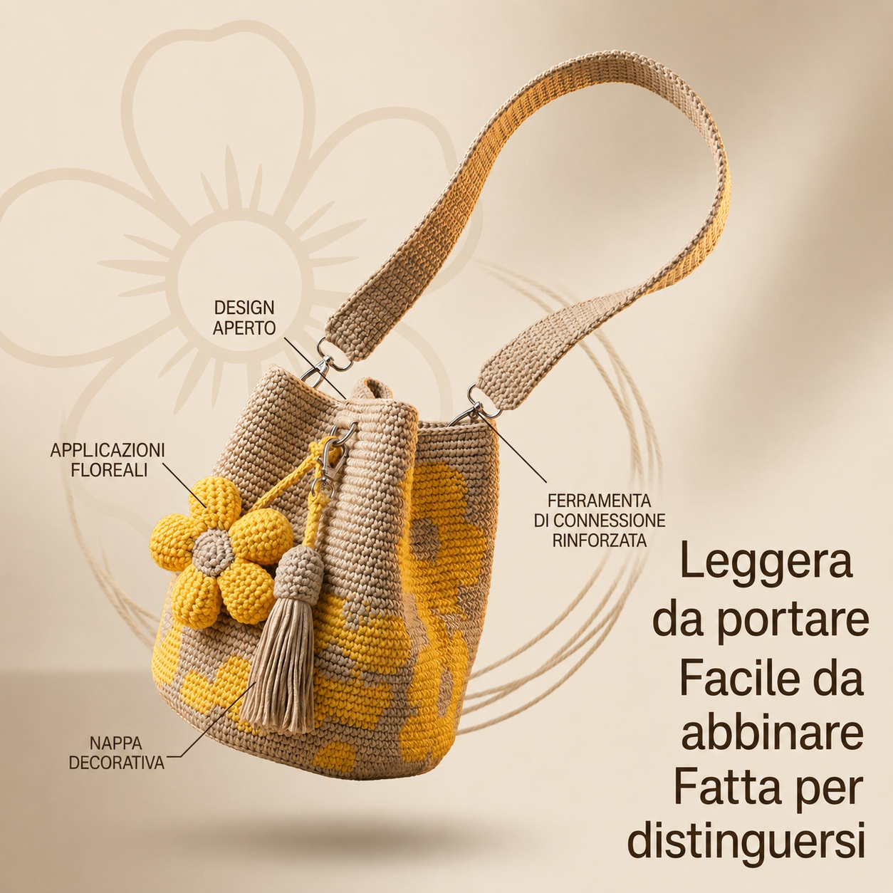 FIORALBA – Borsa Tote Floreale Artigianale