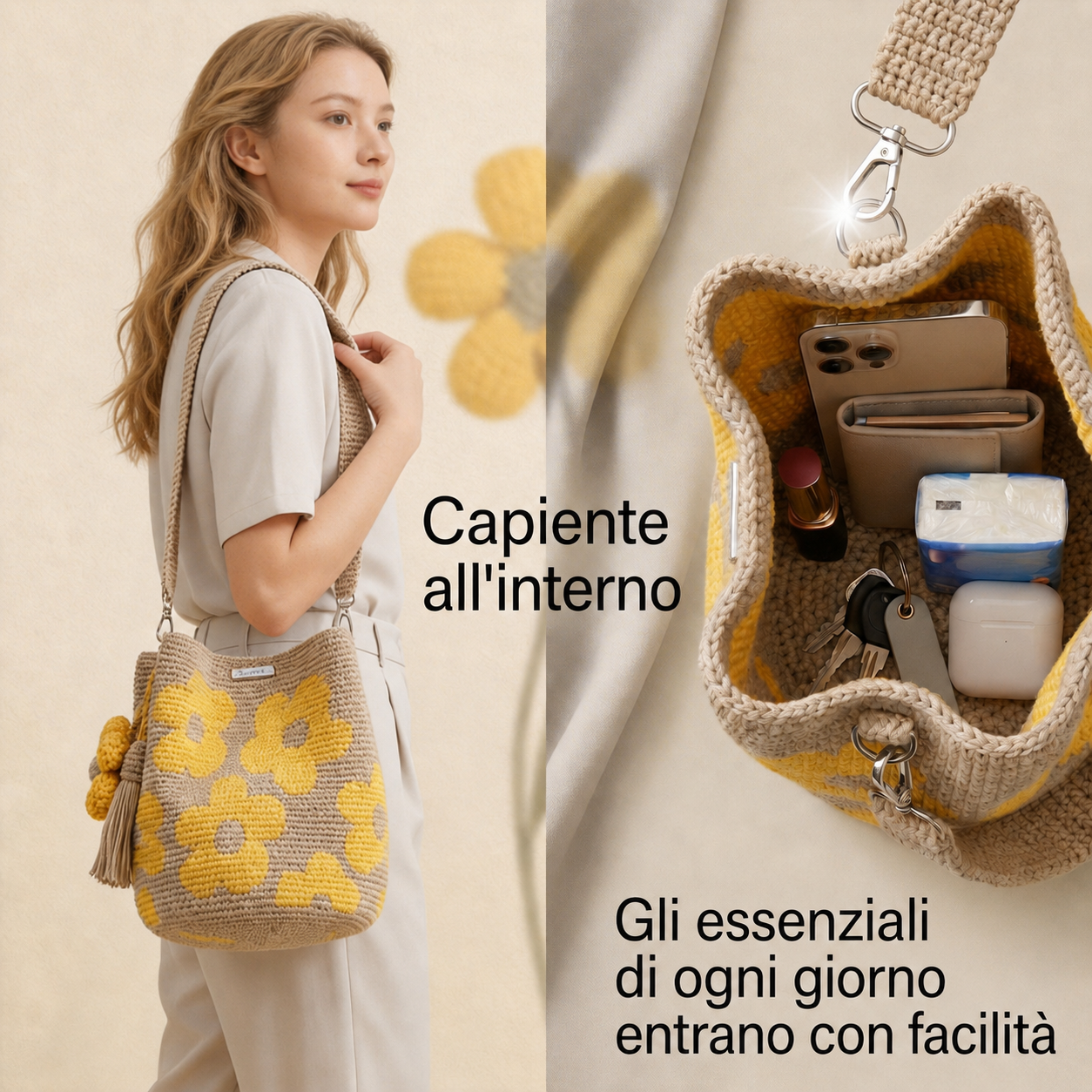 FIORALBA – Borsa Tote Floreale Artigianale