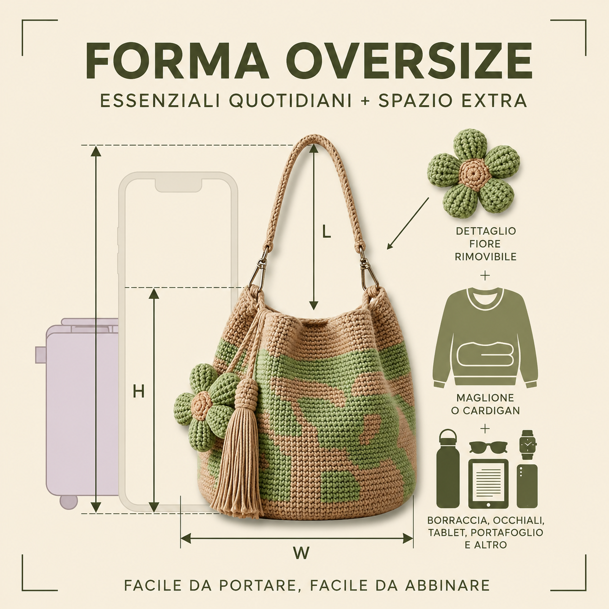 FIORALBA – Borsa Tote Floreale Artigianale