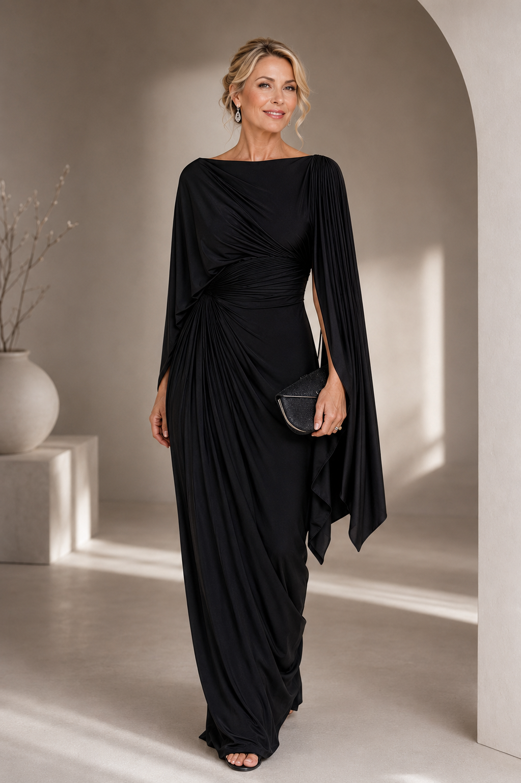 SERAFINA – Abito Maxi Plissé Elegante