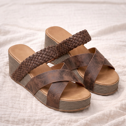 Delaney | Braided Cross Sandals