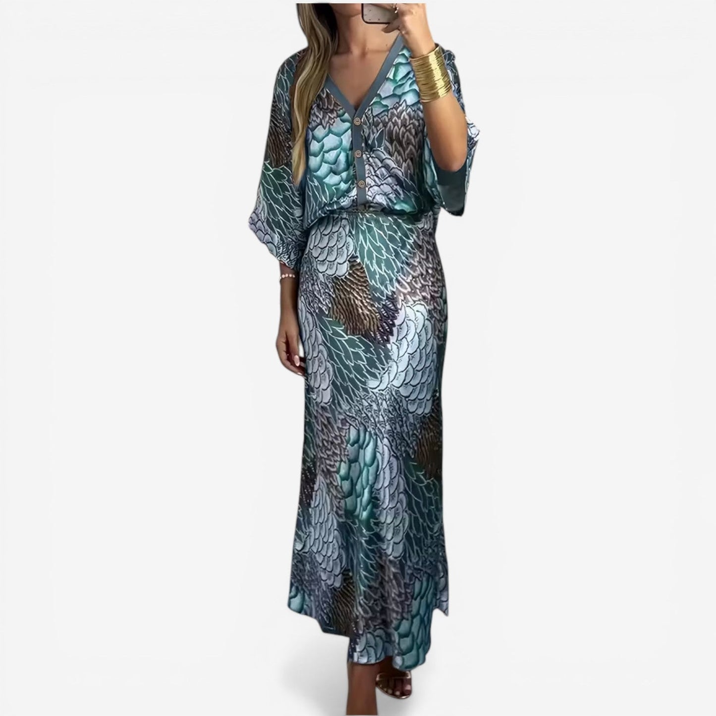 Kristina™ Abito midi stampato fluido