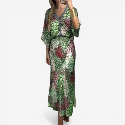 Kristina™ Abito midi stampato fluido