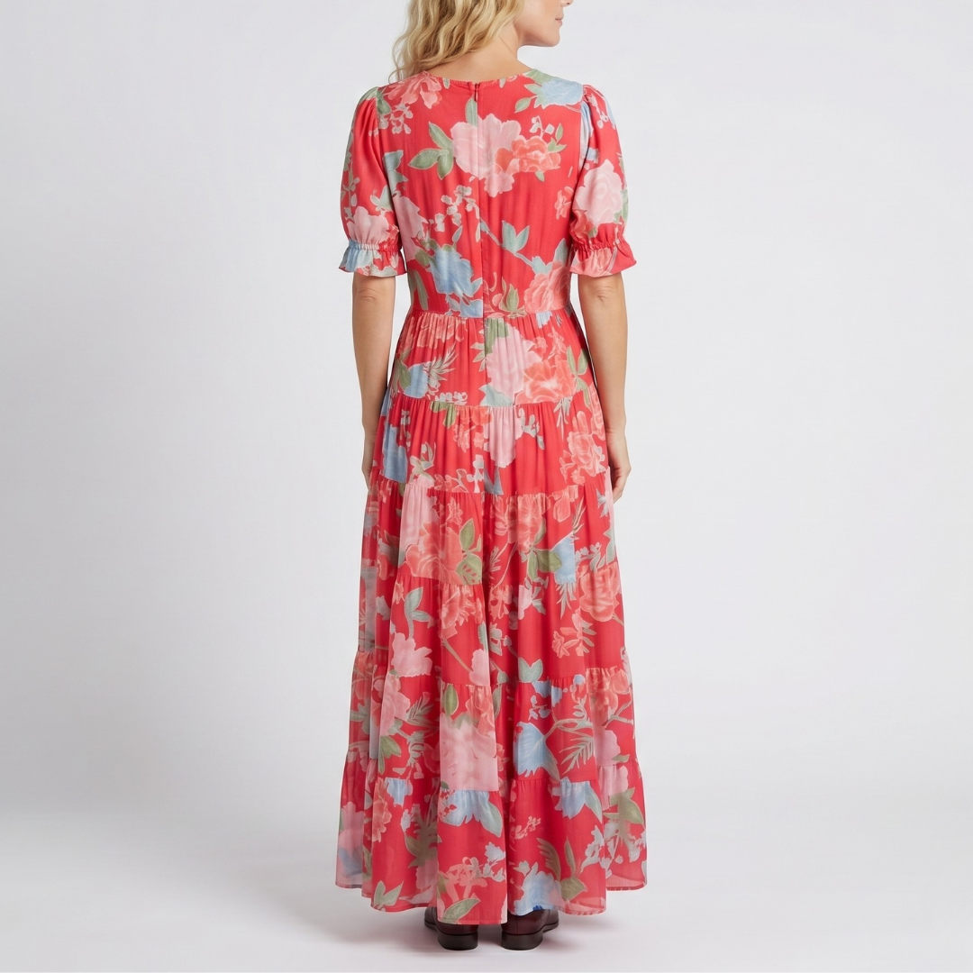 CE - Minelda | Elegant Floral V-neck Dress