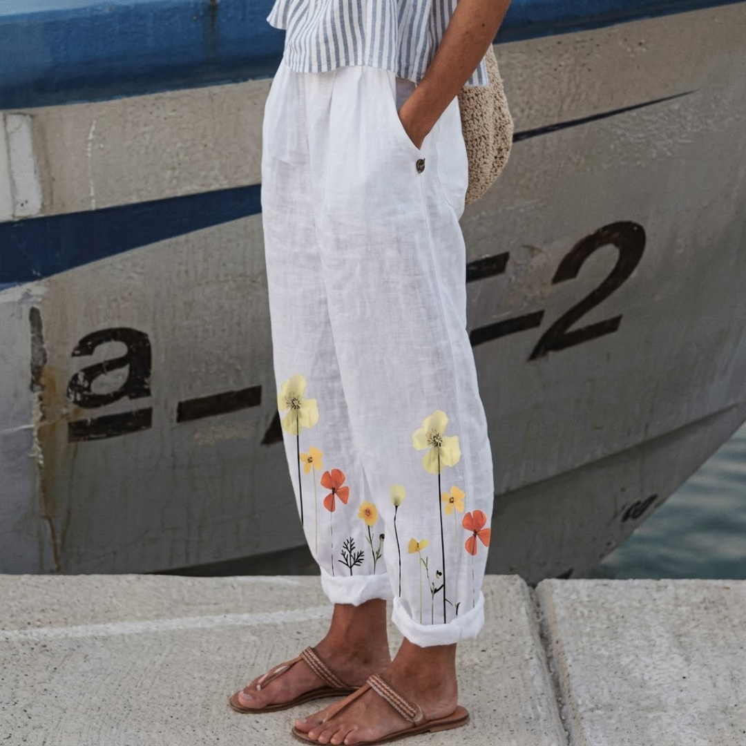 ELETTRA – Pantaloni Floreali dal Taglio Morbido