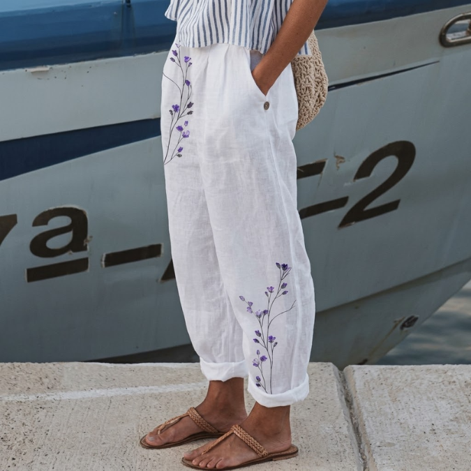 ELISABETTA – Pantaloni Floreali dal Taglio Morbido