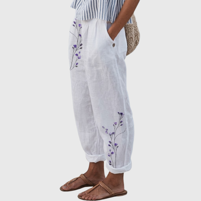 ELISABETTA – Pantaloni Floreali dal Taglio Morbido